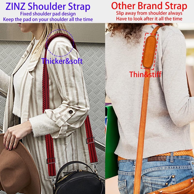 ZINZ Shoulder Strap 58" Ultra-Thick Fixed Padded and Adjustable Buckles Crossbody Strap for Briefcase Laptop Bag Luggage - Image 5